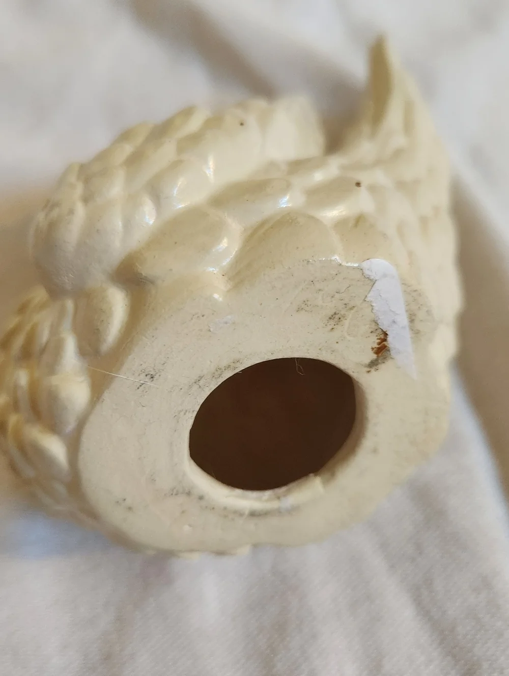 Vintage White Bird Figurine Dove Sparrow Resin Cottage Decor